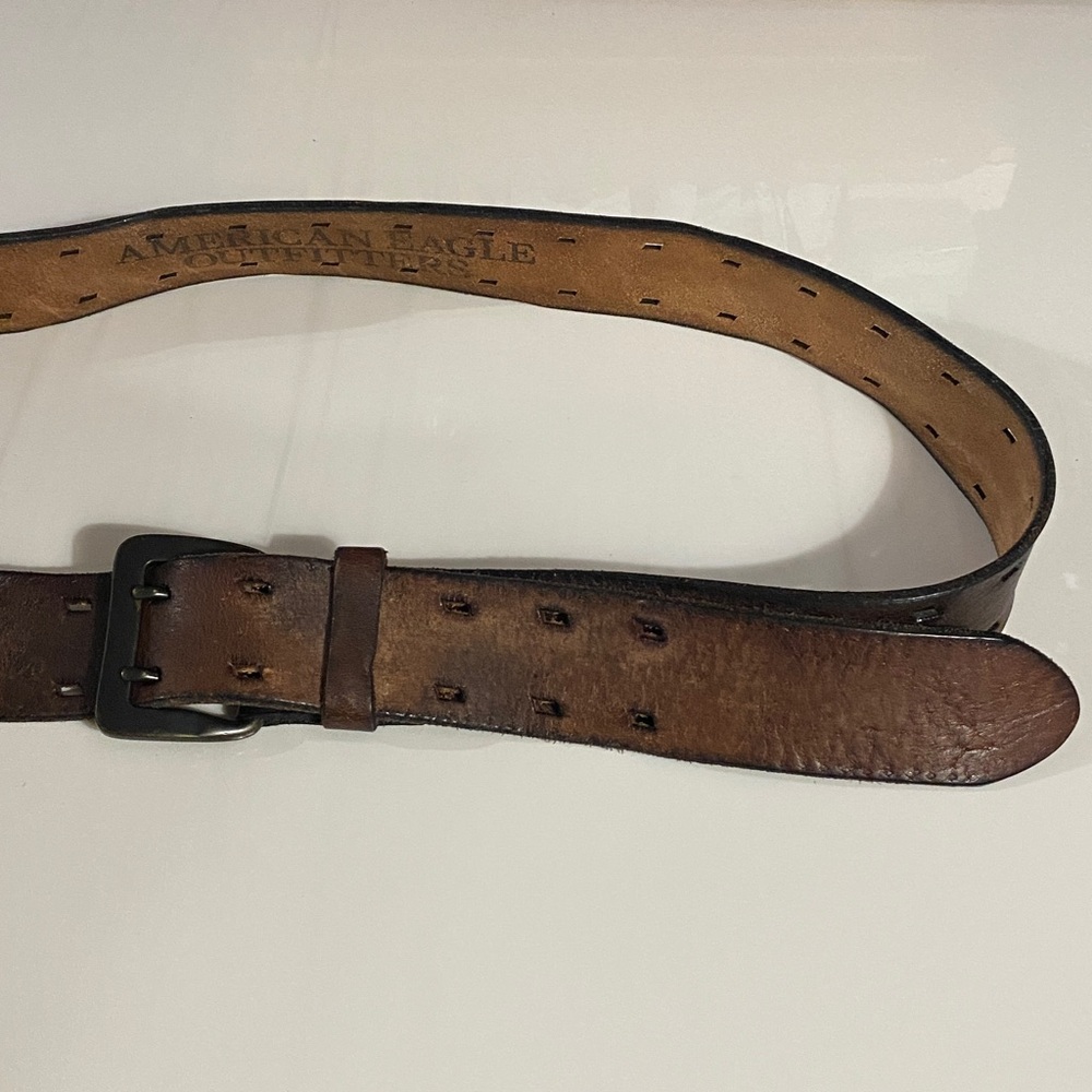 American Eagle Outfitters Genuine Leather Belt, Sz 38, Neutral, Vintage - Picture 7 of 11
